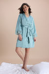 Zivame Luxe Satin 4 Pc Sleep Set - Mist Green — thumbnail 3